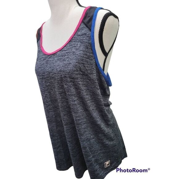 Fila Sport Size Large Active Wear Sleeveless Tank Top Gray with MultiColors and - Picture 2 of 5